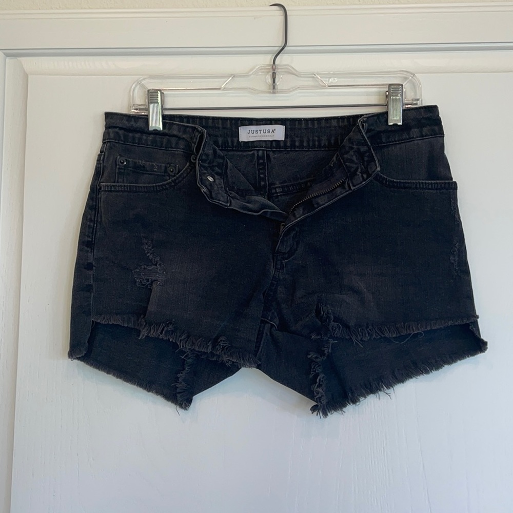 Just U.S.A. black denim shorts size M